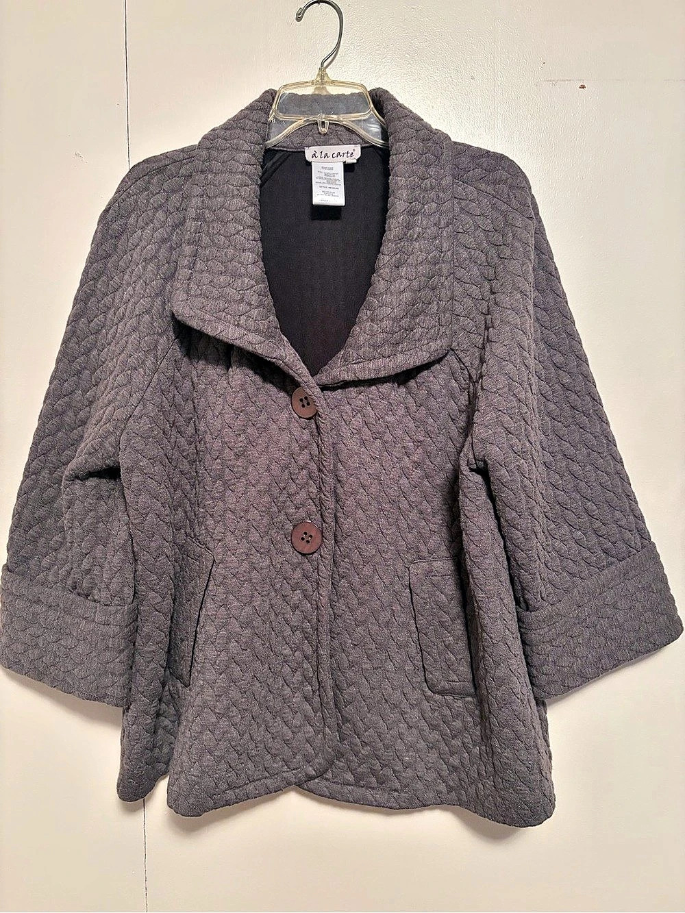 il a carte Quilted Coat in Gray Size XL Like New